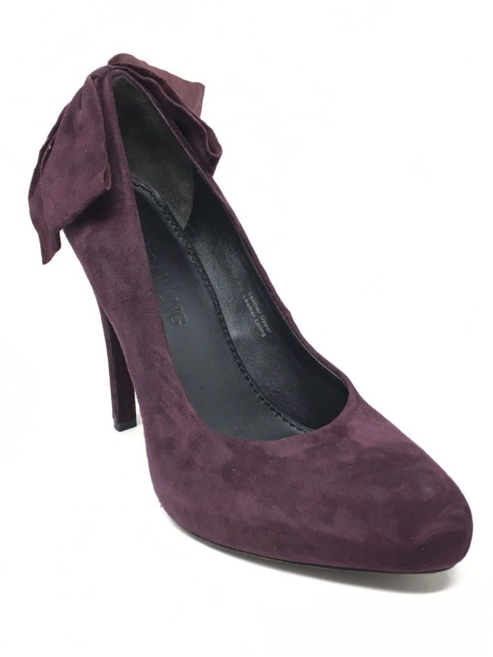 Vera Wang Deep Plum Suede Pump with Back Bow
